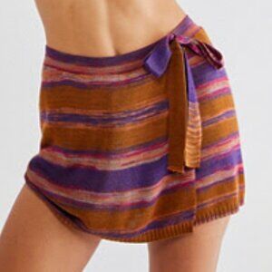 NWT Free People Sunrise Knit Wrap Skort in Sunset Combo - Size Small